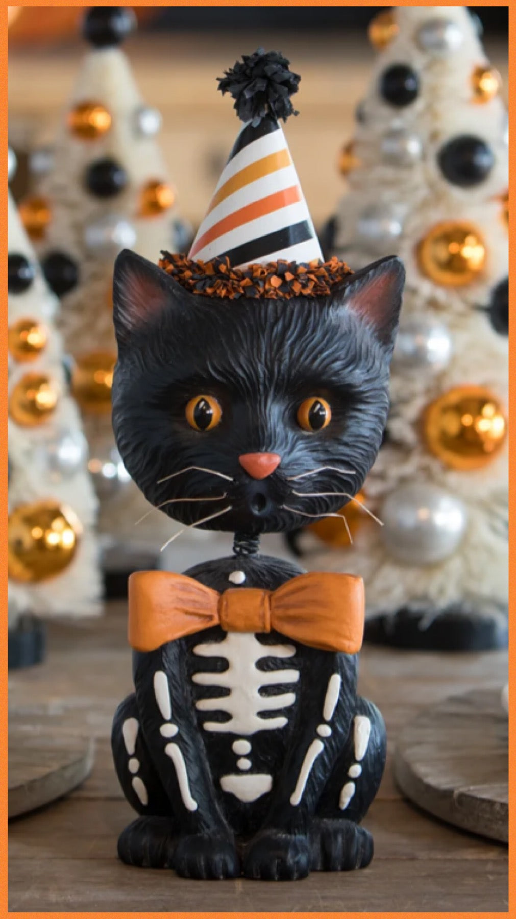 Bethany Lowe Sourpuss Bobblehead Kitty    Bethany Lowe Bobble Head Cat  Halloween Decoration