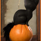 Bethany Lowe Vintage Seated Cat on Pumpkin    Bethany Lowe Black Cat on Pumpkin Halloween Decoration