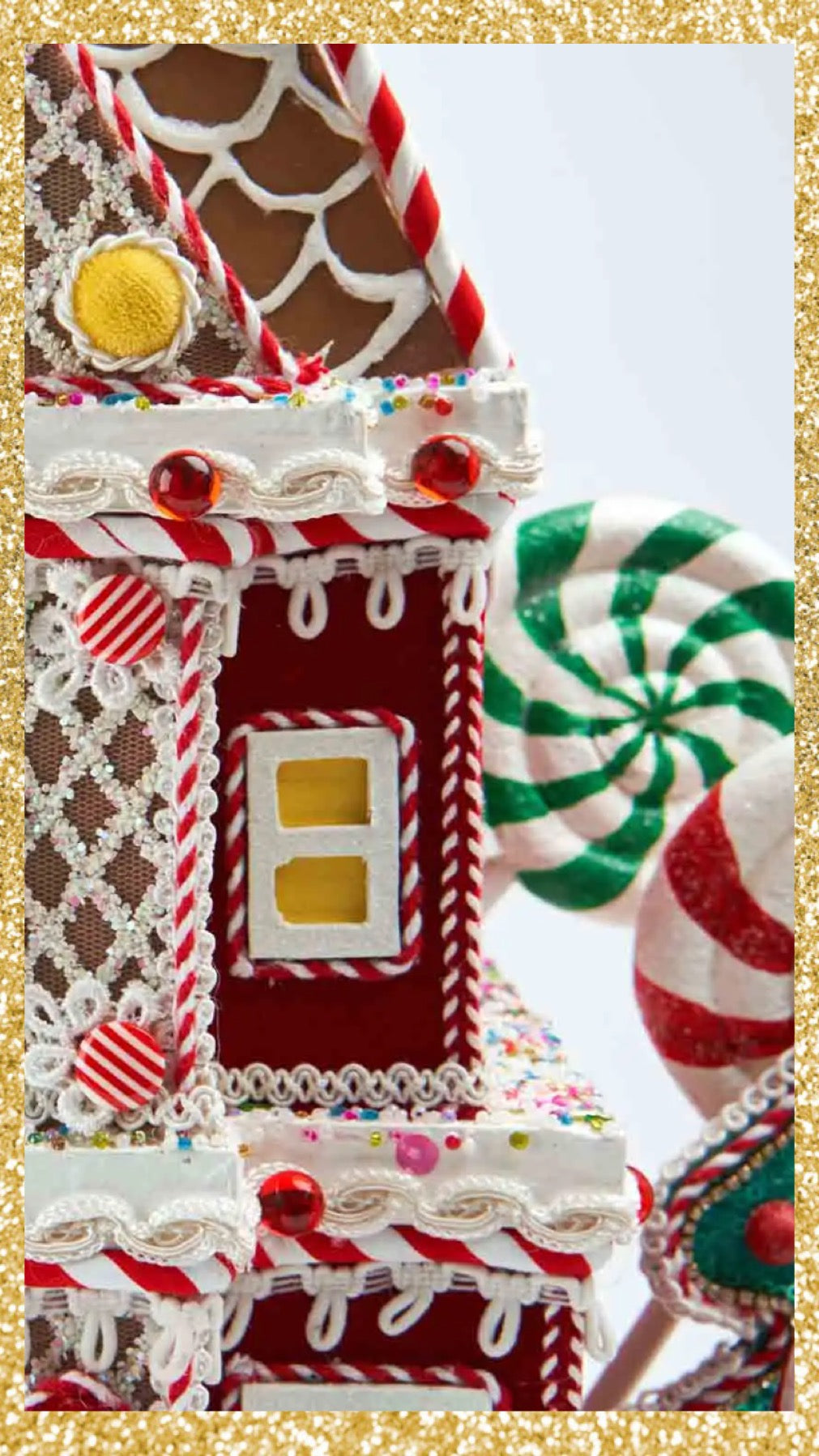 Katherine's Collection Gingerbread Tree Topper or Tabletop   Katherine's Collection Gingerbread House Decoration