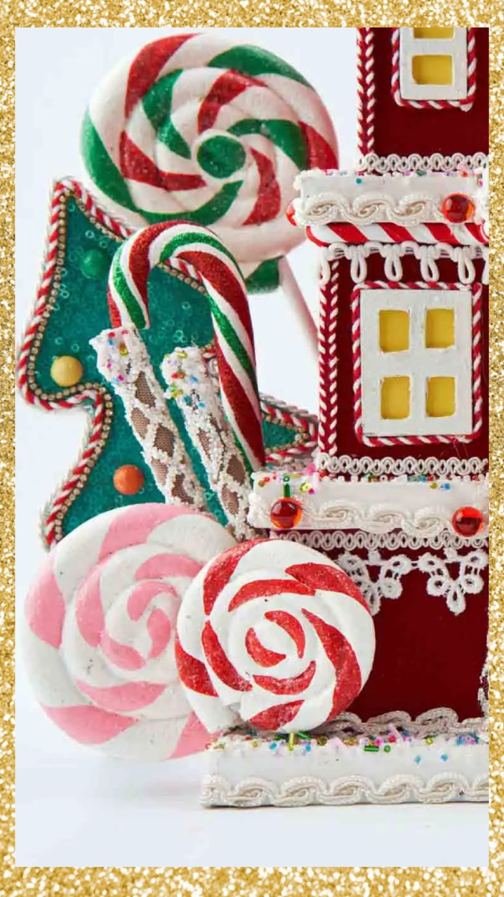 Katherine's Collection Gingerbread Tree Topper or Tabletop   Katherine's Collection Gingerbread House Decoration