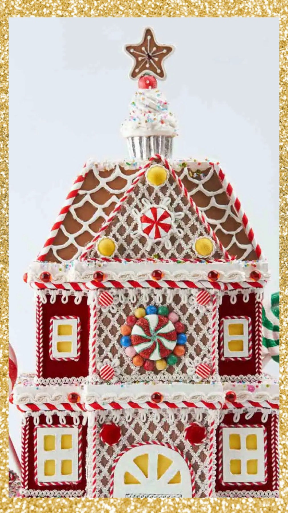 Katherine's Collection Gingerbread Tree Topper or Tabletop   Katherine's Collection Gingerbread House Decoration