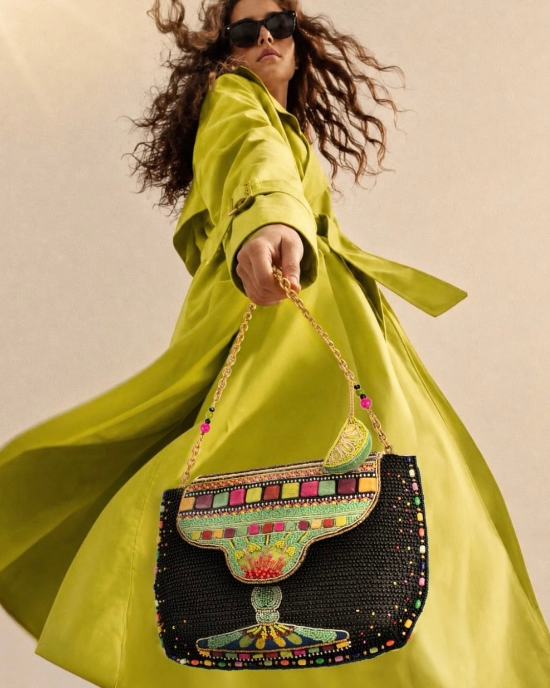 Mary Frances Margarita Mood Beaded Cocktail Crossbody Handbag