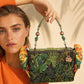 Mary Frances Feathered Friends Parrot Beaded Top Handle Handbag
