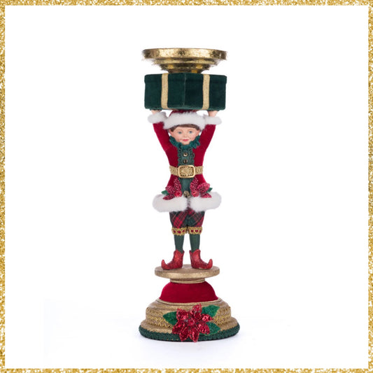 Katherine's Collection Holiday Magic Elf Candlestick   Katherine's Collection Christmas Candlestick