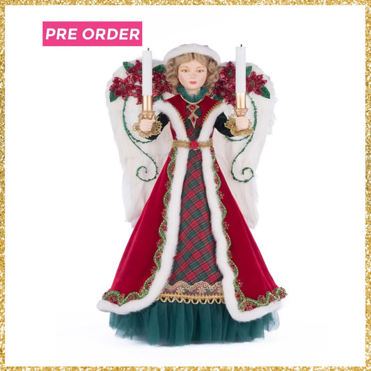 Katherine's Collection Holiday Magic Penelope Poinsettia Angel Tree Topper   Katherine's Collection Christmas Angel Tree Topper