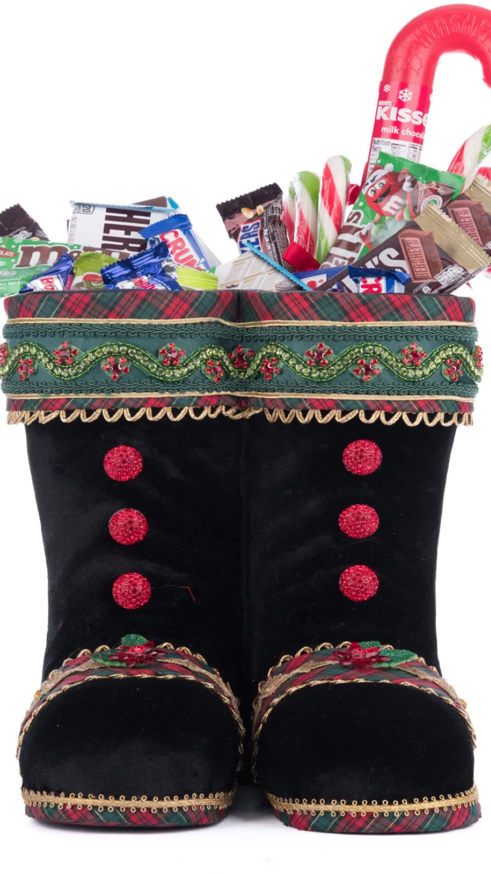 Katherine's Collection Holiday Magic Santa Tabletop Black Boots  Katherine's Collection Christmas Santa Boots