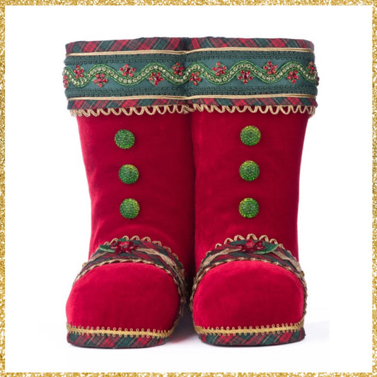 Katherine's Collection Holiday Magic Santa Tabletop Red Boots  Katherine's Collection Christmas Santa Boots