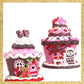 Valentine's Day Cupcake Houses Set of 2 Illuminated Cupcake Houses