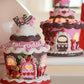 Valentine's Day Cupcake Houses Set of 2 Illuminated Cupcake Houses