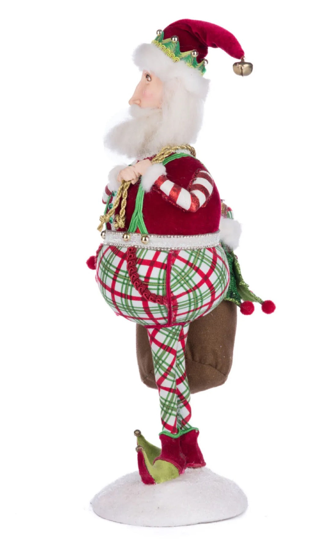 Katherine's Collection Village Of Holly Woods Silly Santa With Bag   Katherine's Collection Santa Figure with Gift Bag