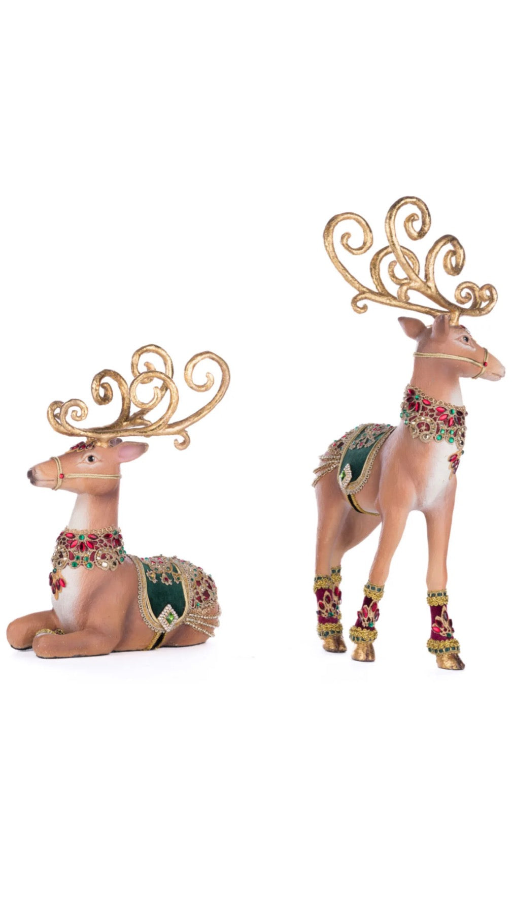 Katherine's Collection Christmas Castle Deer Assortment of 2   Katherine's Collection Christmas Reindeer Set of 2