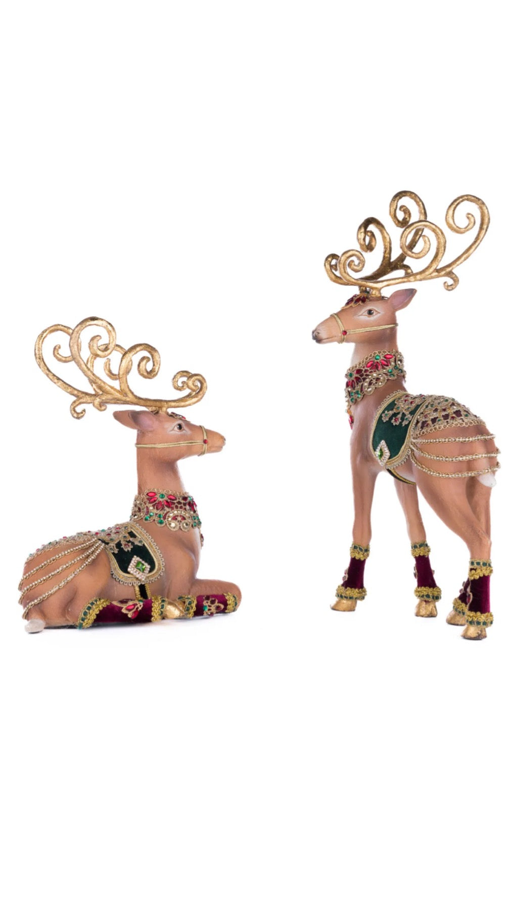 Katherine's Collection Christmas Castle Deer Assortment of 2   Katherine's Collection Christmas Reindeer Set of 2