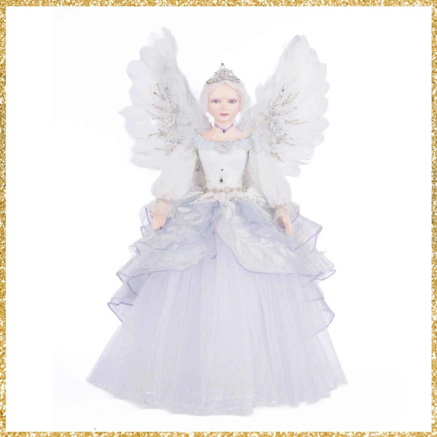 Katherine's Collection Crystal Kingdom Crystalline Angel Tree Topper   Katherine's Collection Christmas Winter Angel Tree Topper