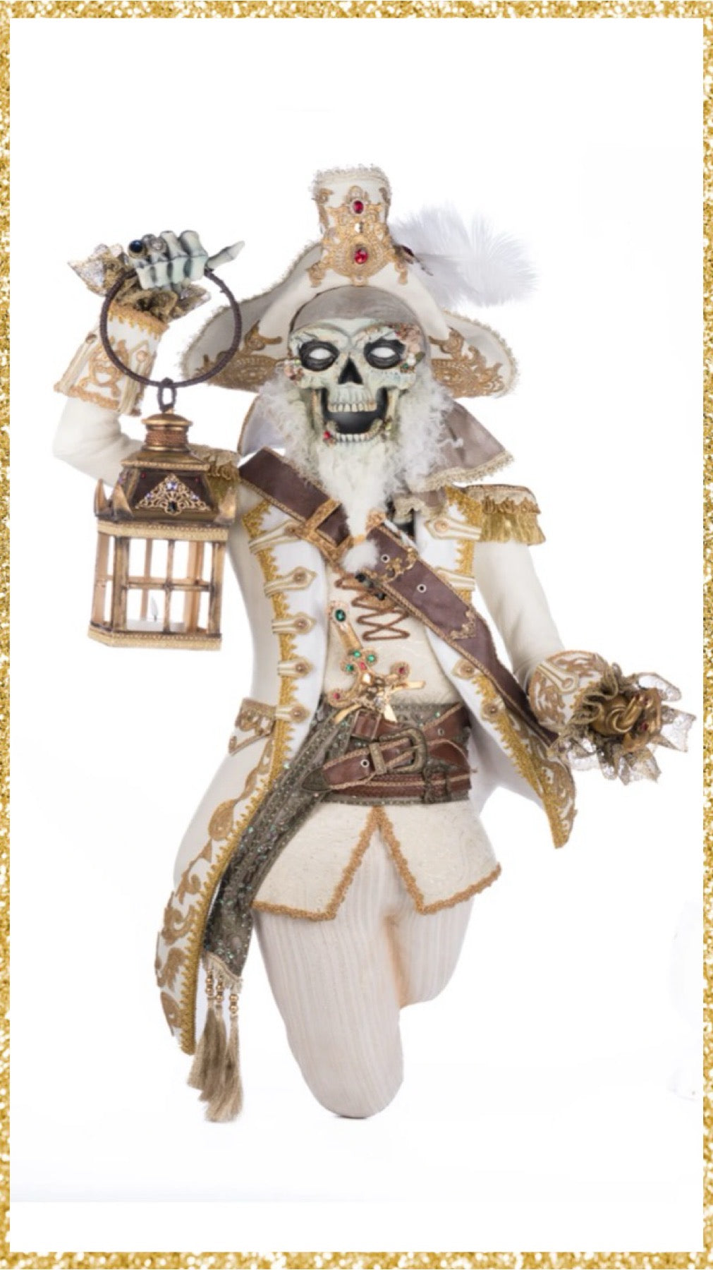 Katherine's Collection Captain Skully Swashbuckler With Lantern Wall Piece   Katherine's Collection Halloween Skeleton Pirate Wall Hanging