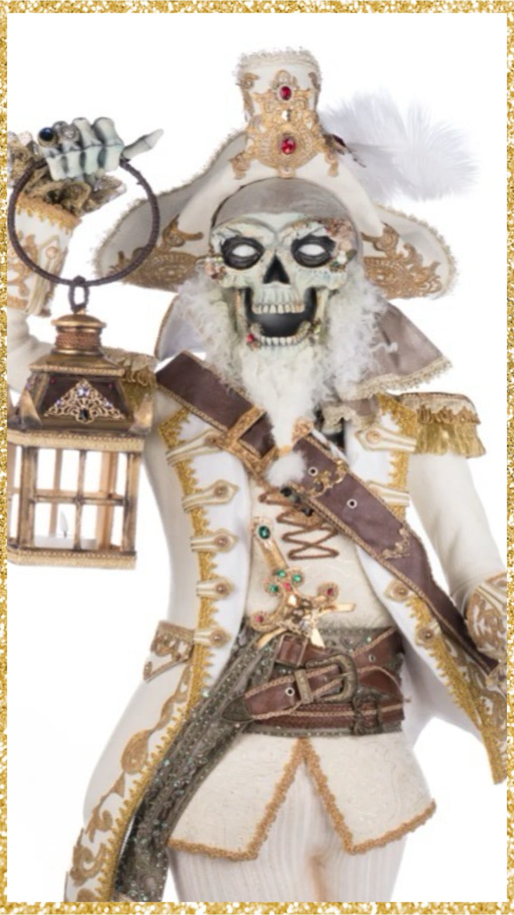 Katherine's Collection Captain Skully Swashbuckler With Lantern Wall Piece   Katherine's Collection Halloween Skeleton Pirate Wall Hanging