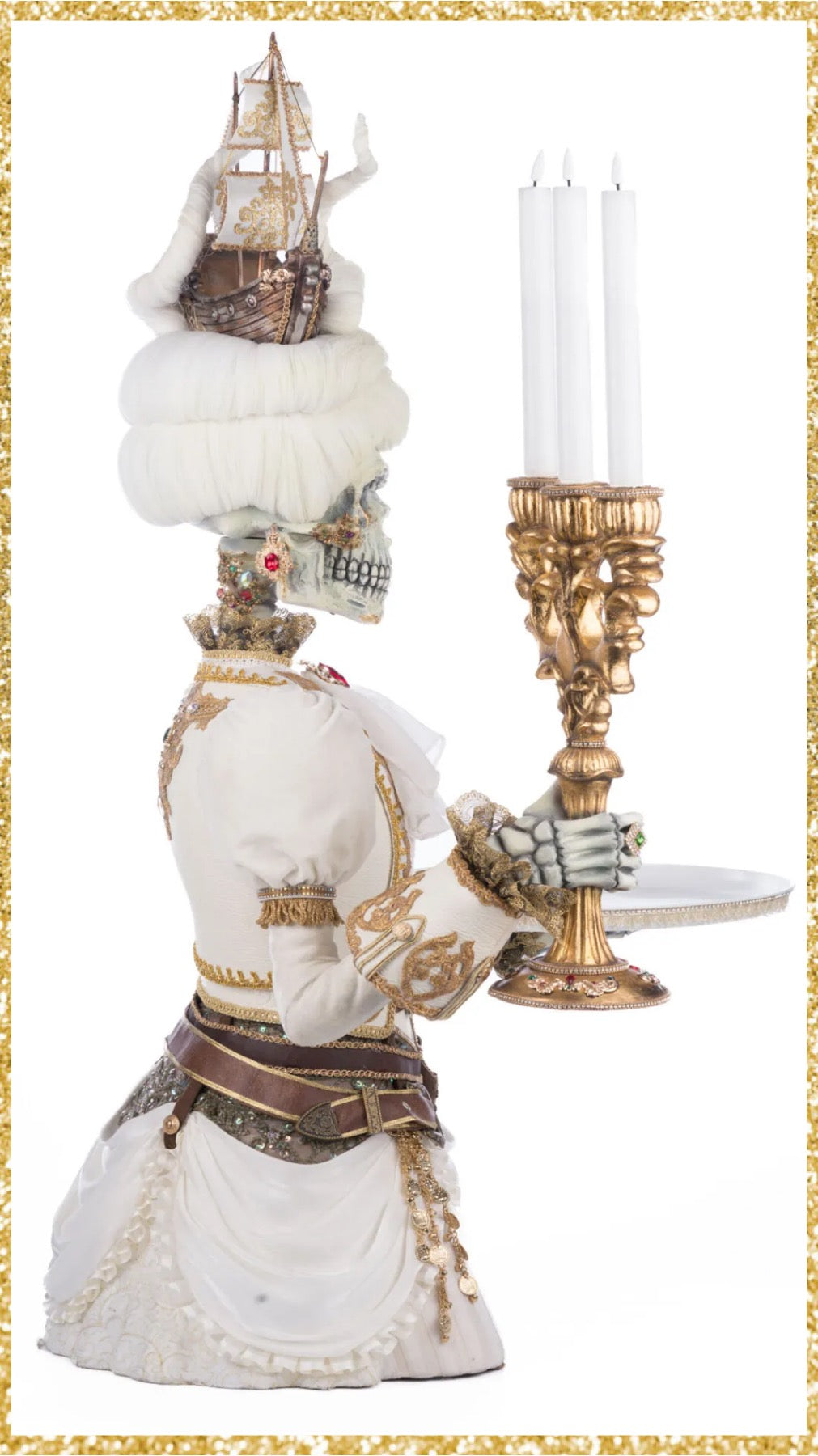 Katherine's Collection Lady Adelaid Apparition With Candelabra And Tray   Katherine's Collection Halloween Candelabra Server