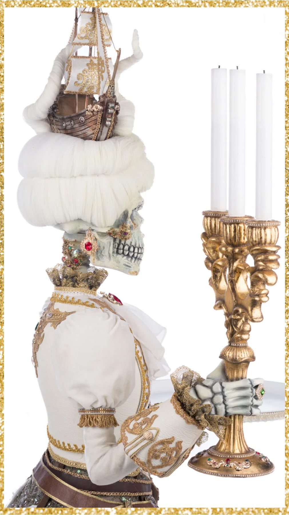 Katherine's Collection Lady Adelaid Apparition With Candelabra And Tray   Katherine's Collection Halloween Candelabra Server