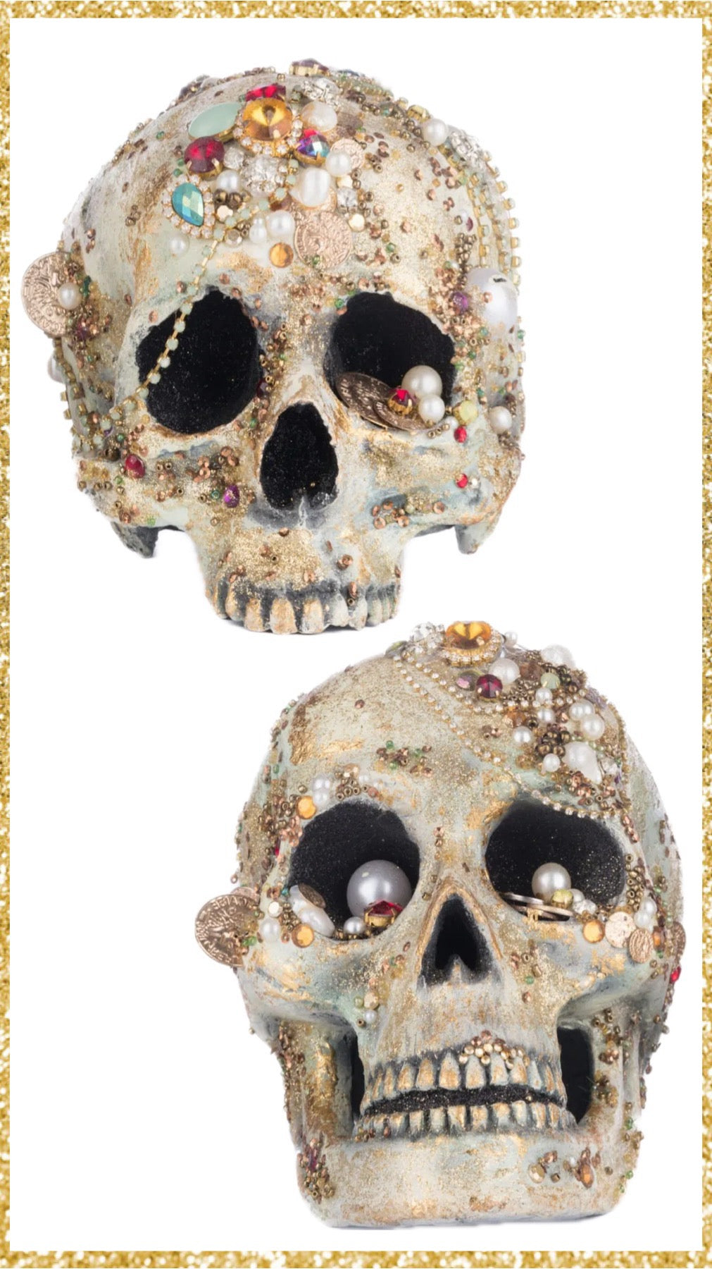 Katherine's Collection Jewel Encrusted Skulls    Katherine's Collection Halloween Jeweled Skulls