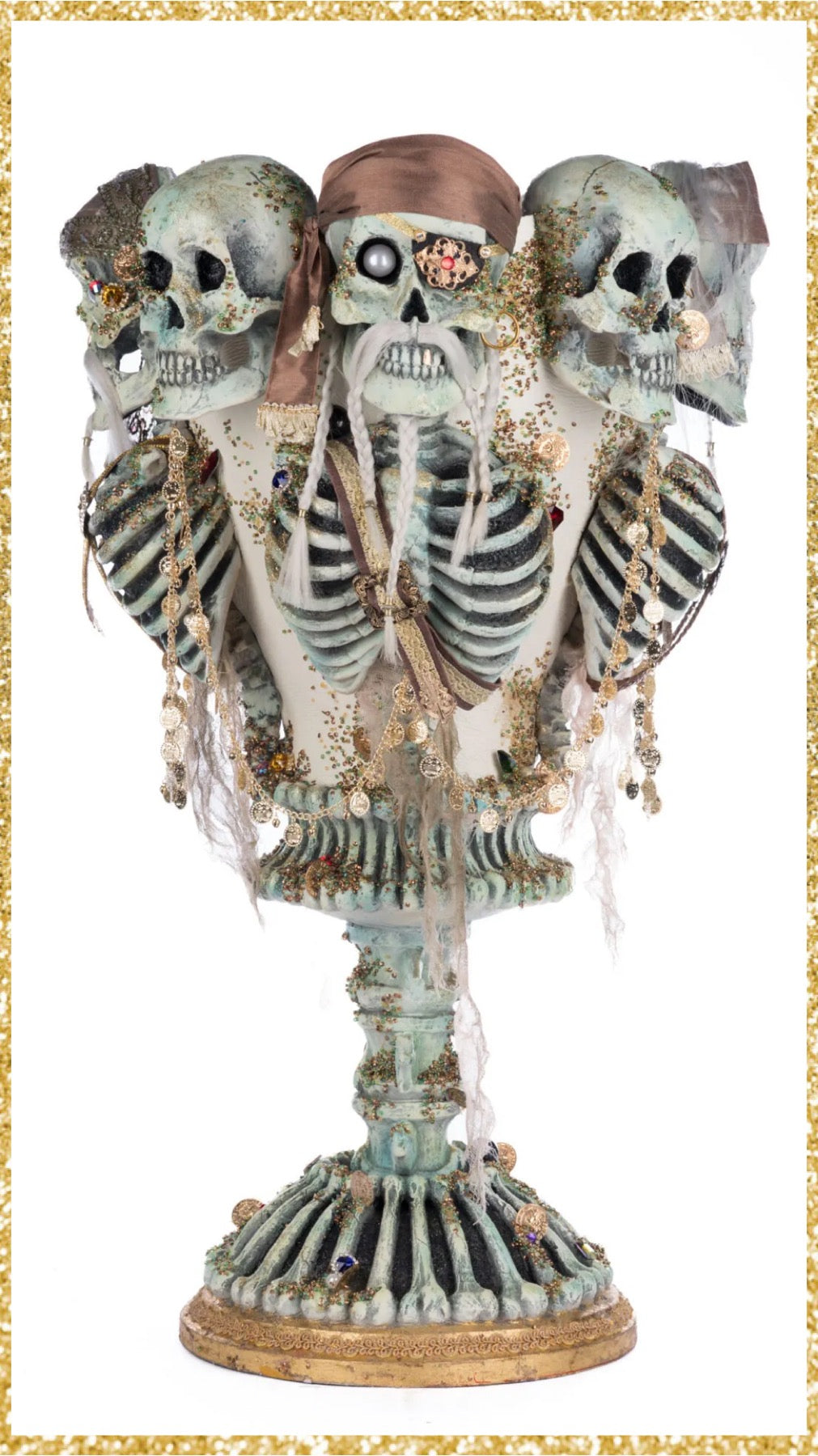 Katherine's Collection Treacherous Treasure Urn   Katherine's Collection Skeleton Vase Urn