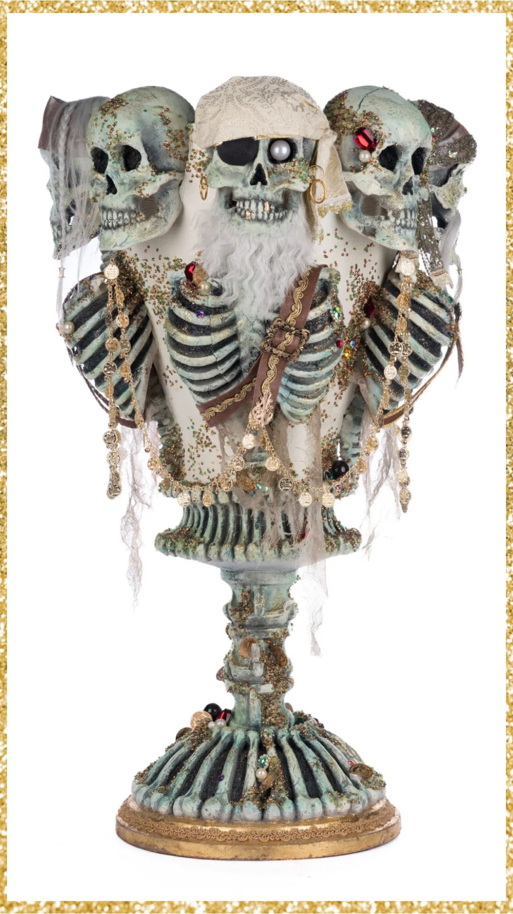 Katherine's Collection Treacherous Treasure Urn   Katherine's Collection Skeleton Vase Urn