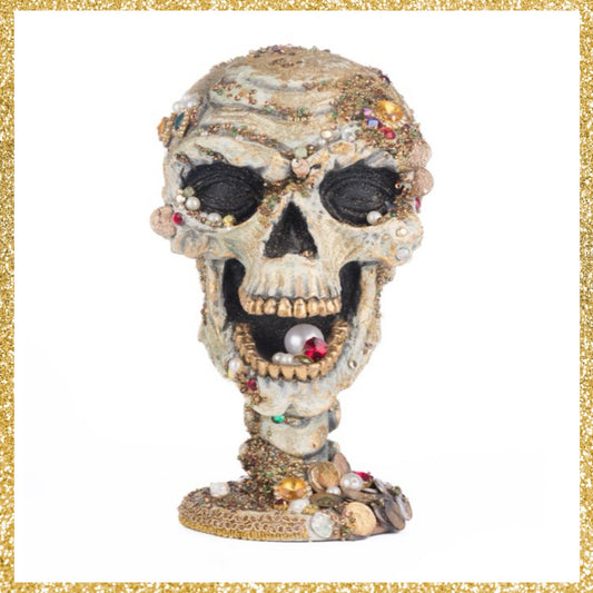 Katherine's Collection Treacherous Treasure Tall Jewel Encrusted Skull Tabletop    Katherine's Collection Halloween Jeweled Skull