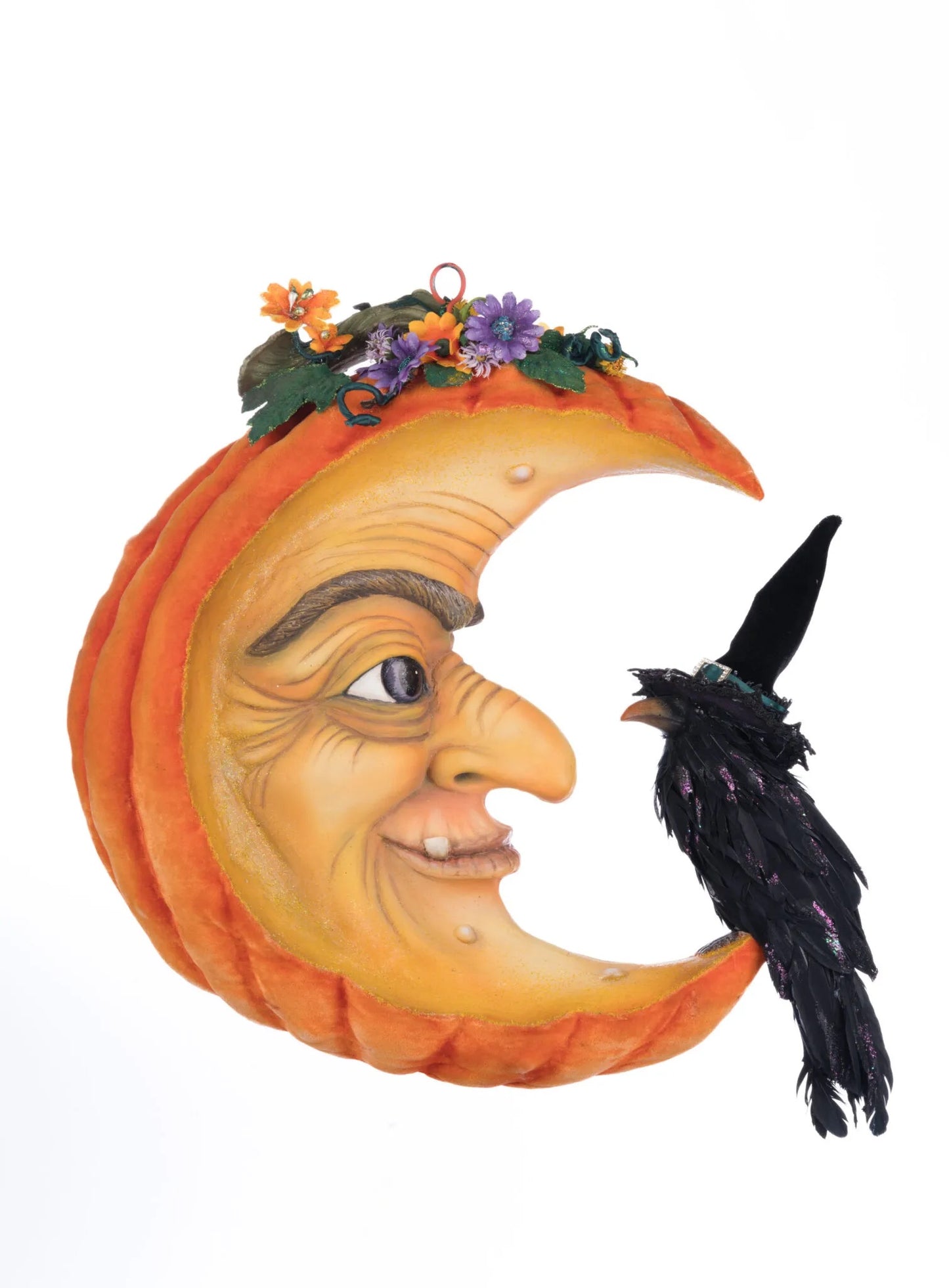 Katherine's Collection Pumpkin Moon Witch Wall Piece or Tabletop   Katherine's Collection Halloween Moon Wall Piece