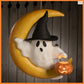 Bethany Lowe Halloween Goulish Moon and Ghost    Bethany Lowe Hanging Halloween Ghost on Moon