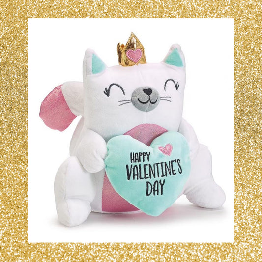 Princess Valentine Kitty Cat Plush   Valentine Cat with Heart Plush