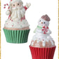 Set Of 2 Santa Cupcake and Snowman Cupcake