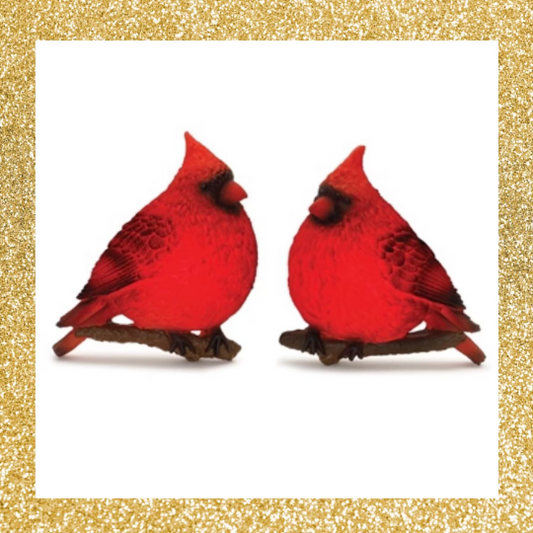 Pair of Cardinal Figurine Christmas Luminary