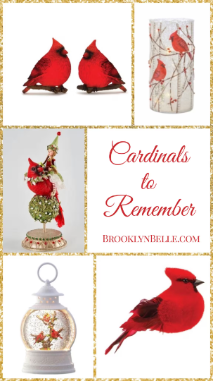 Pair of Cardinal Figurine Christmas Luminary