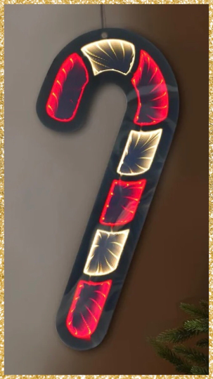 23.5" Infinity Light Candy Cane Decor