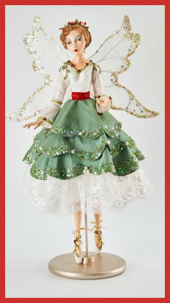 Katherine's Collection Christmas Decor Mary Noelle Standing Mistletoe Magic Fairy Doll