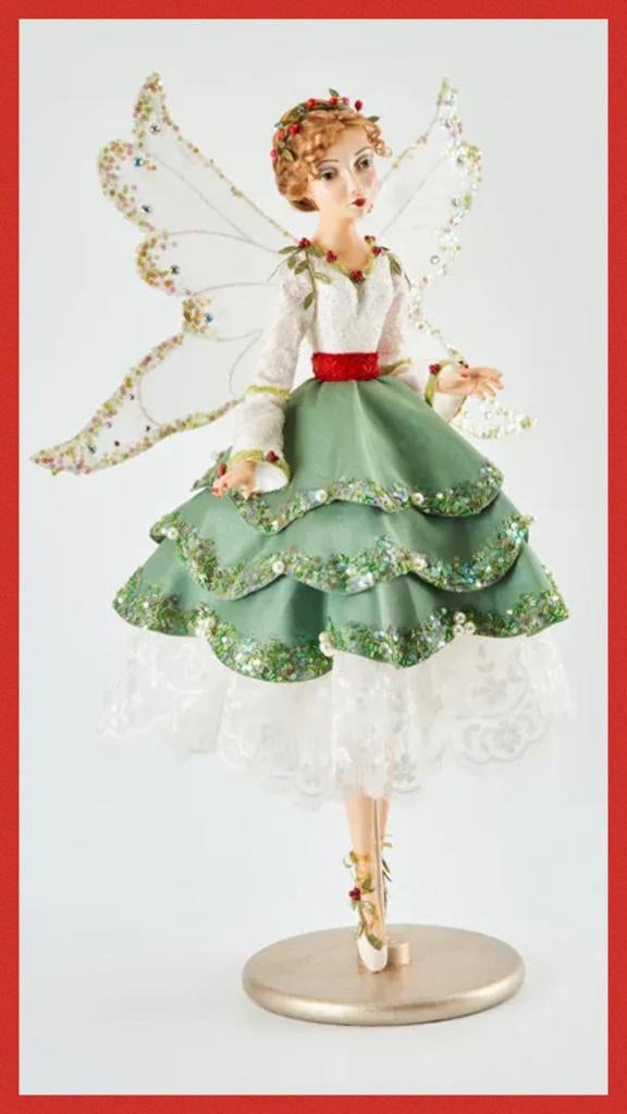 Katherine's Collection Christmas Decor Mary Noelle Standing Mistletoe Magic Fairy Doll