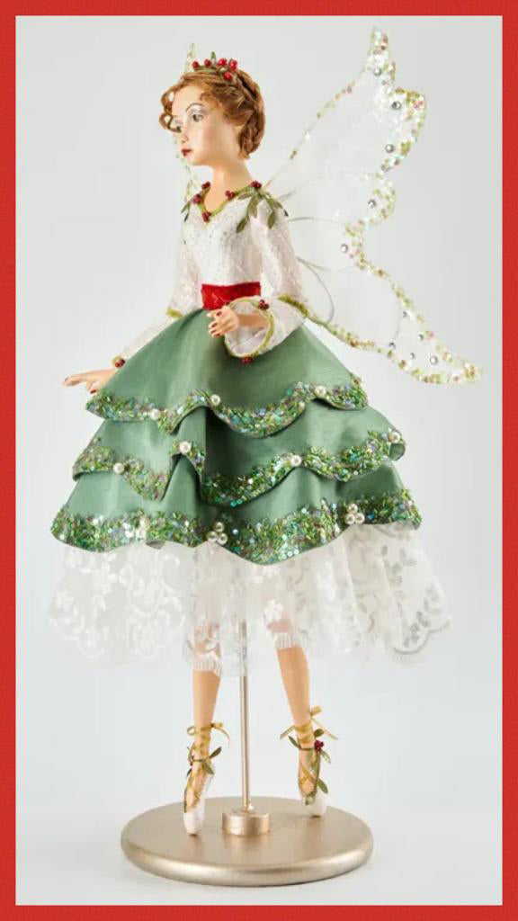 Katherine's Collection Christmas Decor Mary Noelle Standing Mistletoe Magic Fairy Doll