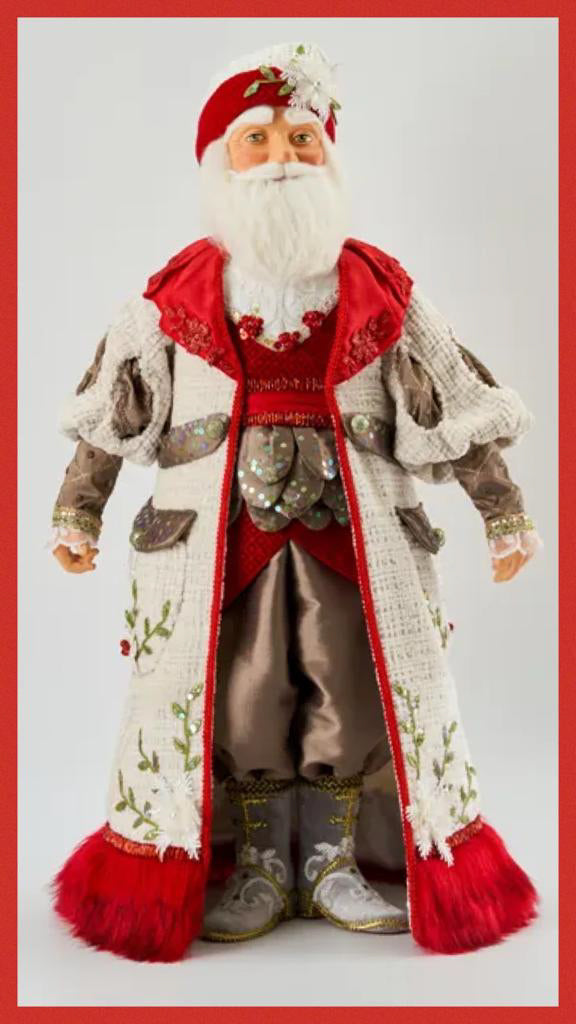 Katherine's Collection Christmas Decor Mistletoe Magic Santa Doll 24-Inch