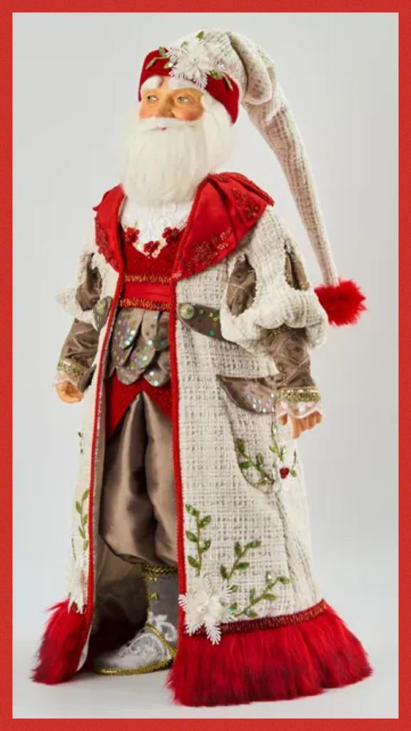 Katherine's Collection Christmas Decor Mistletoe Magic Santa Doll 24-Inch