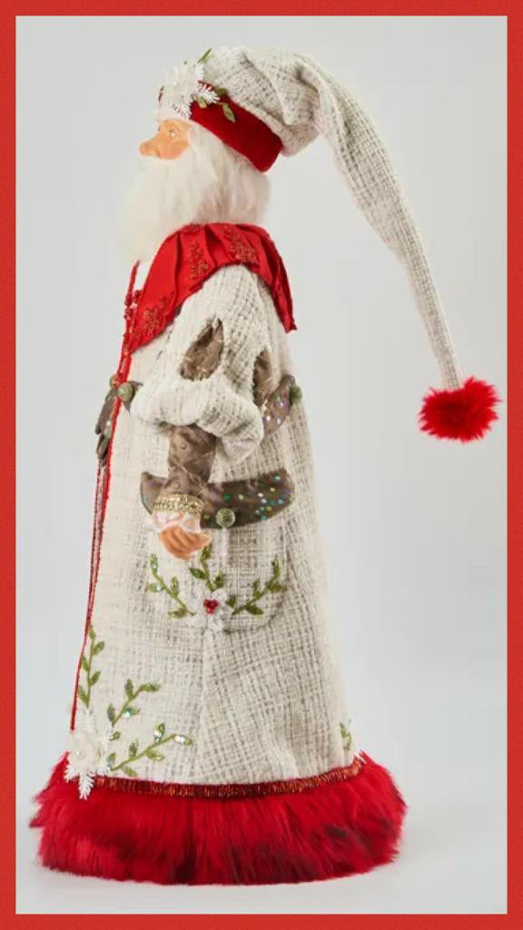 Katherine's Collection Christmas Decor Mistletoe Magic Santa Doll 24-Inch