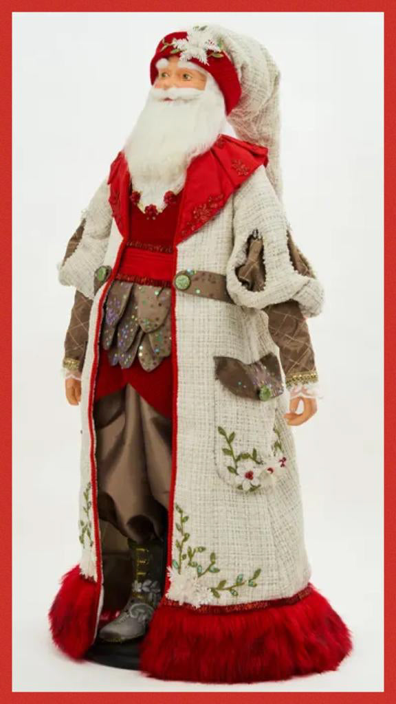 Katherine's Collection Christmas Decor Mistletoe Magic Santa Doll 36-Inch