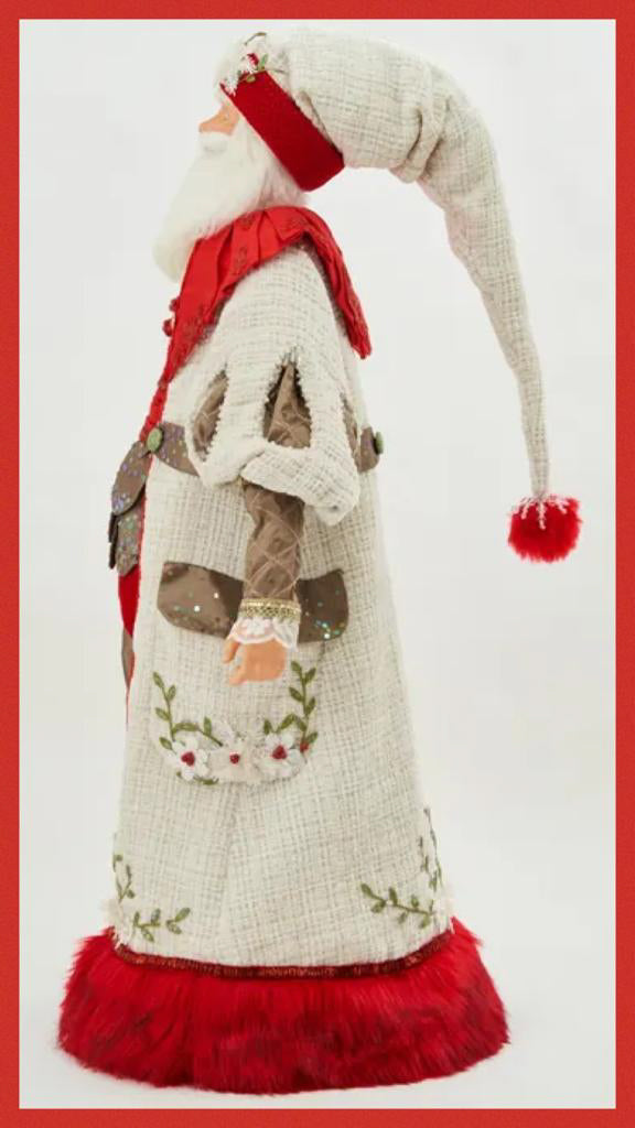 Katherine's Collection Christmas Decor Mistletoe Magic Santa Doll 36-Inch