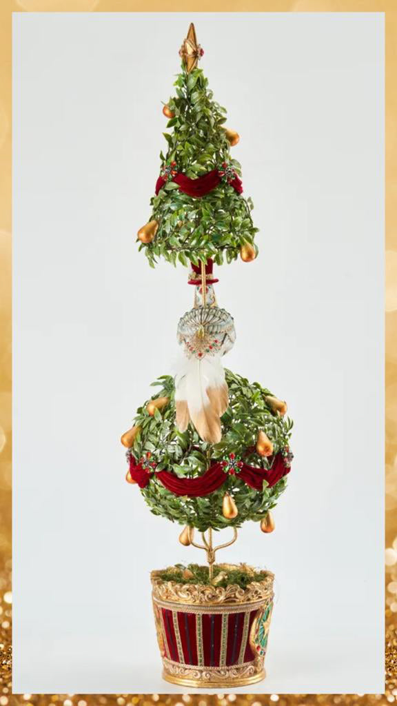 Katherine's Collection Christmas Decor Partridge in a Pear Tree Topiary