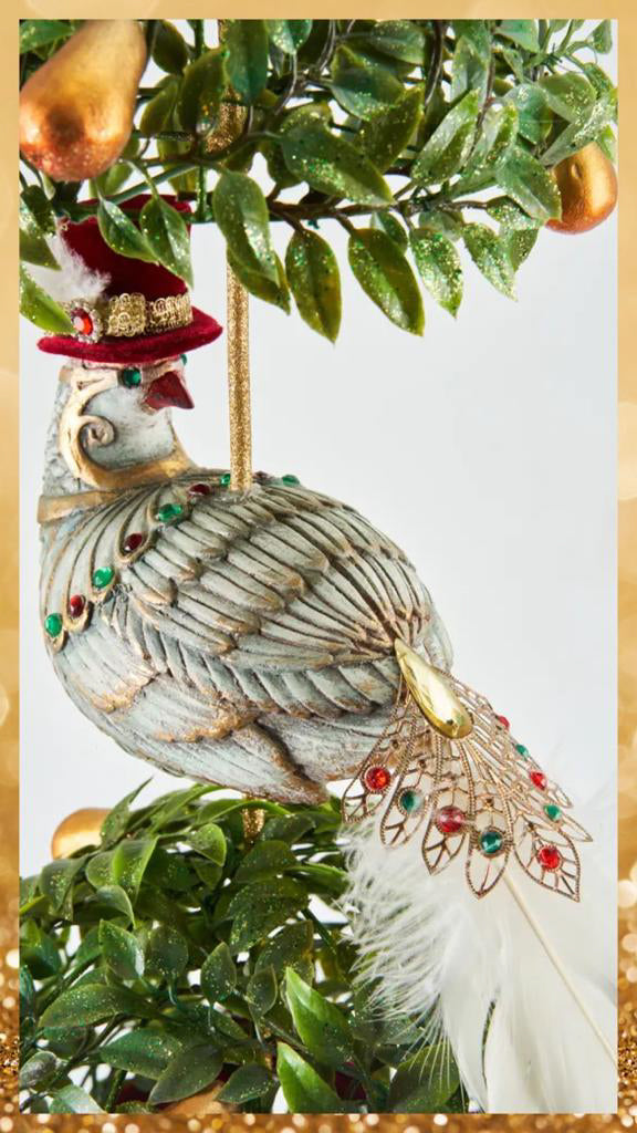 Katherine's Collection Christmas Decor Partridge in a Pear Tree Topiary