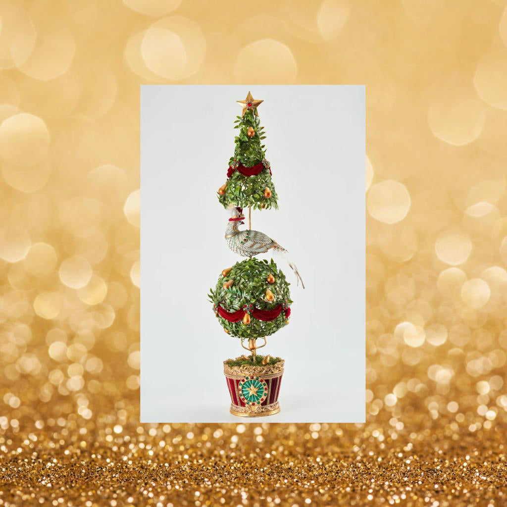 Katherine's Collection Christmas Decor Partridge in a Pear Tree Topiary