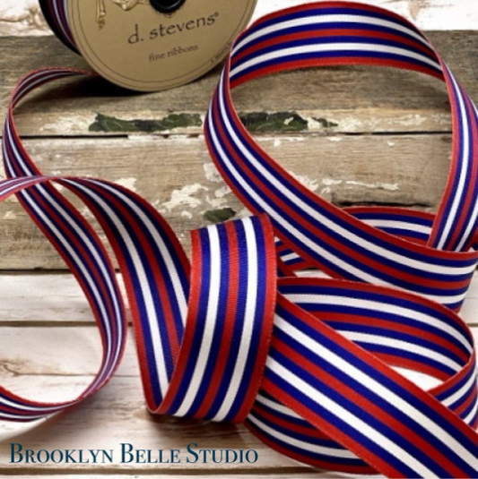 Patriotic Striped Red White and Blue Ribbon
