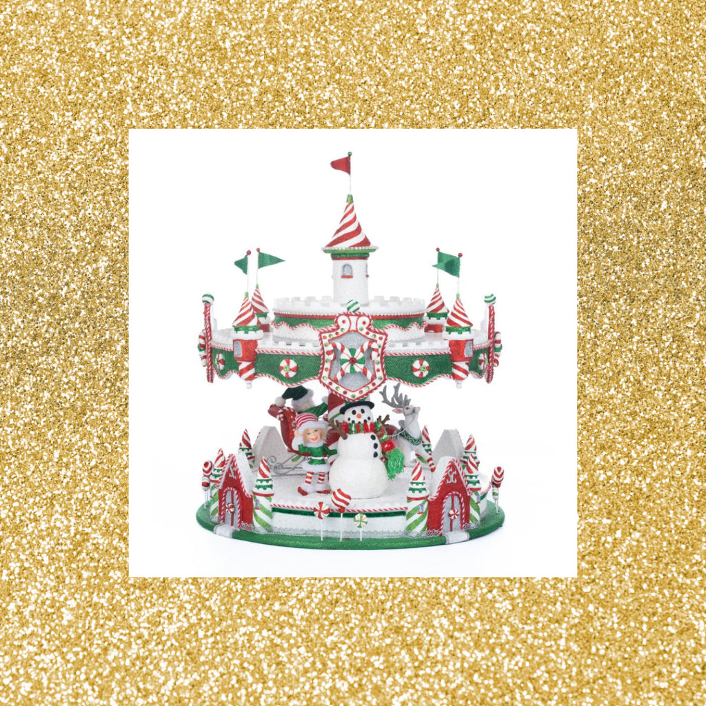 Katherine's Collection Peppermint Palace Carousel Cupcake Server