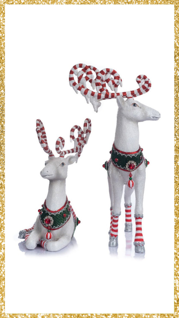 Set of 2 Katherine's Collection Peppermint Palace Deer