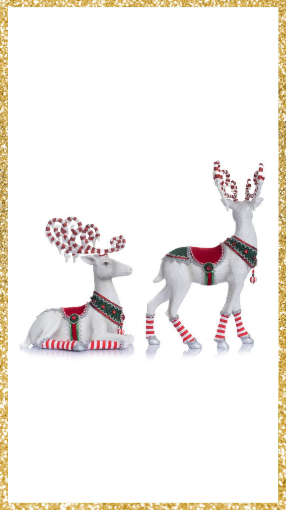 Set of 2 Katherine's Collection Peppermint Palace Deer