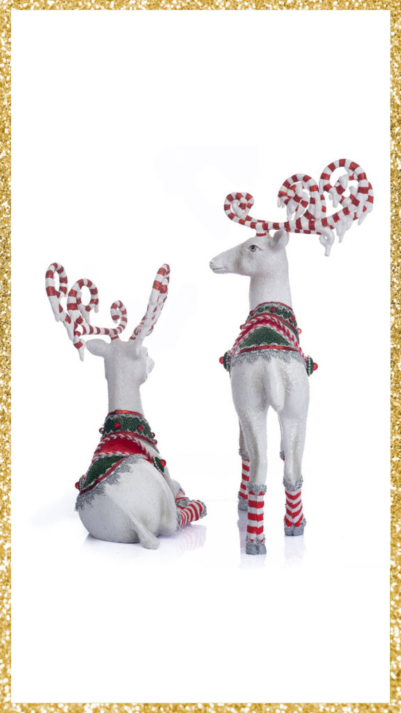 Set of 2 Katherine's Collection Peppermint Palace Deer