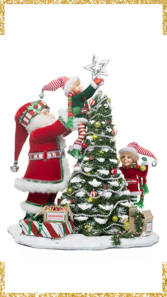 Katherine's Collection Peppermint Palace Elves Decorating Tree ...