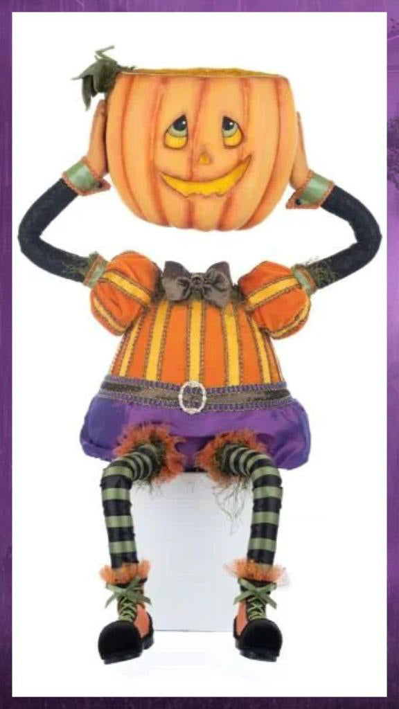 Katherine's Collection Halloween Decor Percy Pumpkin Head Candy Bowl